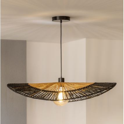 Brilagi - LED függeszték kábellel CERIA BOHO 1xE27/40W/230V Ø 50 cm fekete/barna