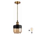 BRILAGI - LED függeszték kábellel RETRO GLASS 1xE27/60W/230V átm. 14 cm arany/füstös bézs