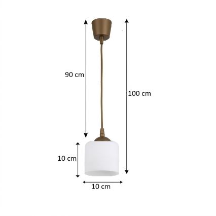 Brilagi - LED függeszték kábellel RETRO GLASS 1xE27/60W/230V Ø 10 cm barna/fehér