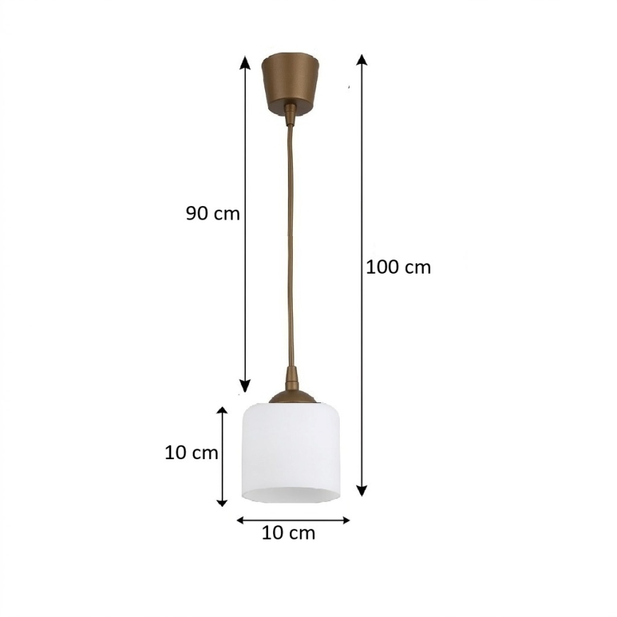 Brilagi - LED függeszték kábellel RETRO GLASS 1xE27/60W/230V Ø 10 cm barna/fehér