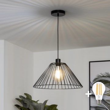 Brilagi - LED függeszték zsinóron CERIA WIRE 1xE27/40W/230V átmérő 45 cm fekete