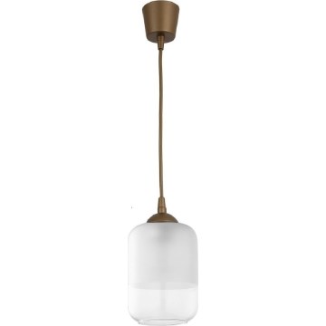 Brilagi - LED függeszték zsinóron RETRO GLASS 1xE27/60W/230V átm. 14 cm barna/fehér