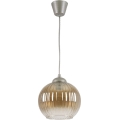 Brilagi - LED függeszték zsinóron RETRO GLASS 1xE27/60W/230V átm. 18 cm ezüst/füstös barna