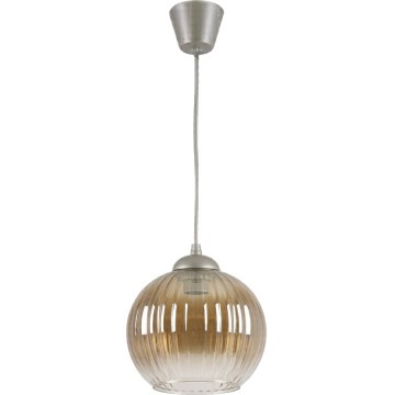 Brilagi - LED függeszték zsinóron RETRO GLASS 1xE27/60W/230V átm. 18 cm ezüst/füstös barna