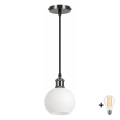 BRILAGI - LED függeszték zsinóron RETRO GLASS 1xE27/60W/230V átmérő 15 cm fekete/fehér
