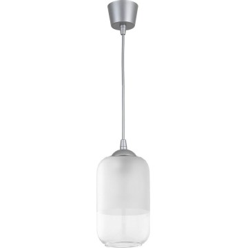 Brilagi - LED függeszték zsinóron RETRO GLASS 1xE27/60W/230V Ø 14 cm ezüst/fehér
