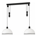 BRILAGI - LED függeszték zsinóron RETRO GLASS 2xE27/40W/230V fekete/fehér