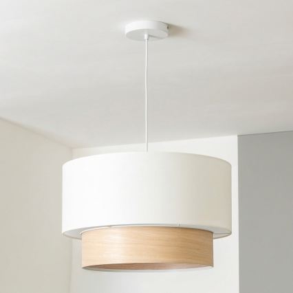 Brilagi - LED függeszték zsinórral CERIA 1xE27/40W/230V átm. 50 cm fehér/bézs
