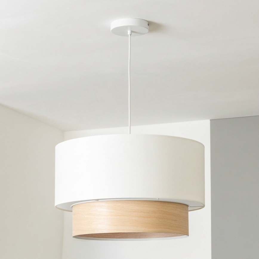 Brilagi - LED függeszték zsinórral CERIA 1xE27/40W/230V átm. 50 cm fehér/bézs
