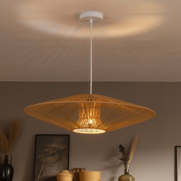 Brilagi - LED függeszték zsinórral CERIA BOHO 1xE27/40W/230V Ø 70 cm fehér/barna