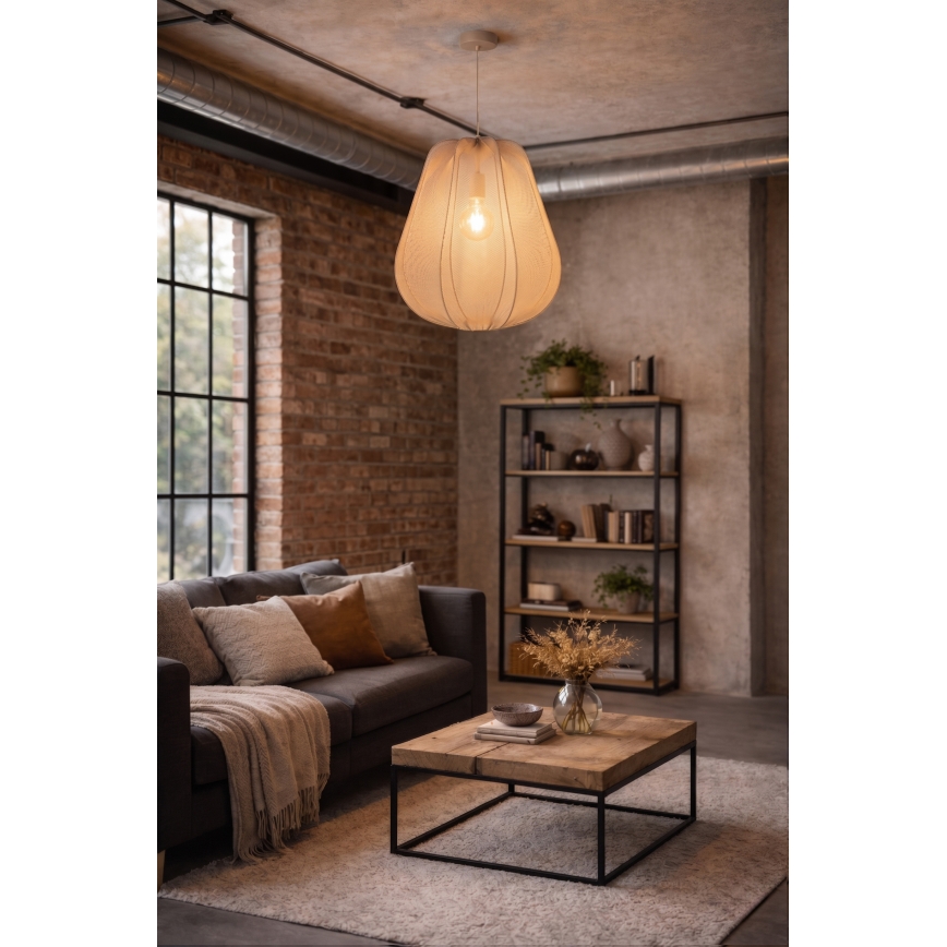 Brilagi - LED függőlámpa ARVEN kábelen 1xE27/8W/230V átm. 37 cm bézs