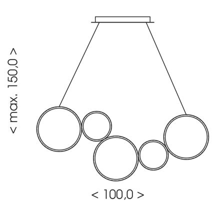Brilagi - LED függőlámpa kábelen ECHO LED/60W/230V 4000K 100 cm fekete