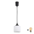 BRILAGI - LED függőlámpa kábelen RETRO GLASS 1xE27/60W/230V átm. 14 cm fekete/fehér
