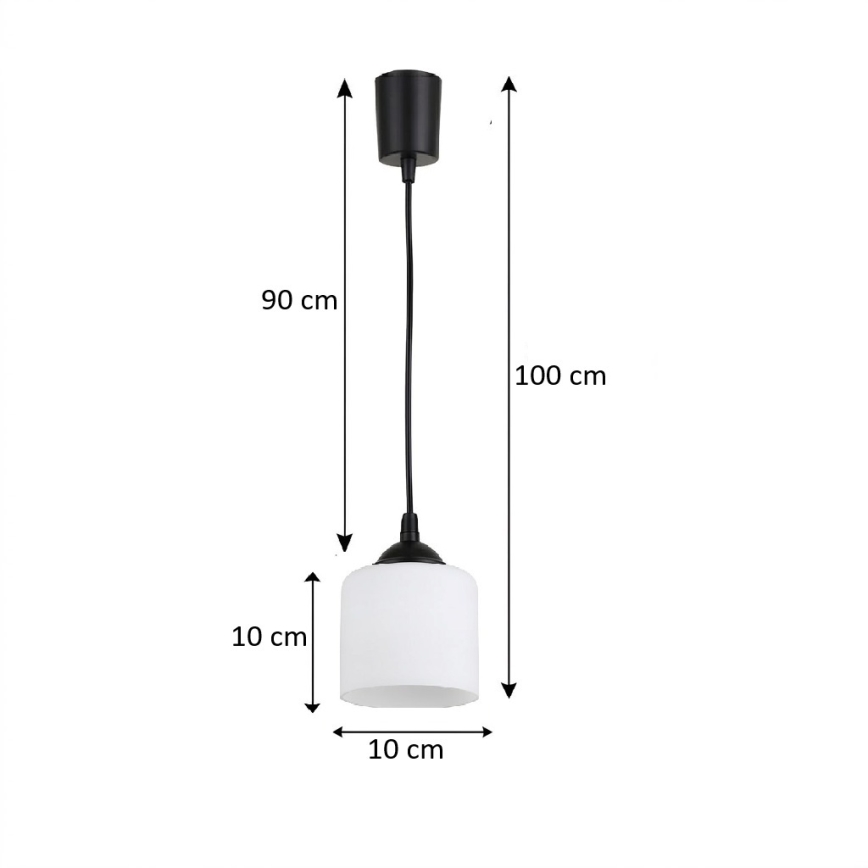 Brilagi - LED függőlámpa kábelen RETRO GLASS 1xE27/60W/230V átm. 14 cm fekete/fehér