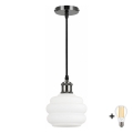 BRILAGI - LED függőlámpa kábelen RETRO GLASS 1xE27/60W/230V átm. 20 cm fekete/fehér