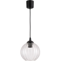 Brilagi - LED függőlámpa kábelen RETRO GLASS 1xE27/60W/230V Ø 18 cm fekete/átlátszó