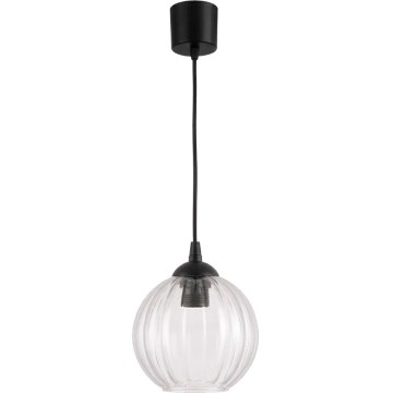 Brilagi - LED függőlámpa kábelen RETRO GLASS 1xE27/60W/230V Ø 18 cm fekete/átlátszó