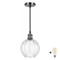 BRILAGI - LED függőlámpa kábelen RETRO GLASS 1xE27/60W/230V Ø 18 cm fekete/átlátszó