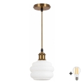 BRILAGI - LED függőlámpa kábelen RETRO GLASS 1xE27/60W/230V Ø 20 cm arany/fehér