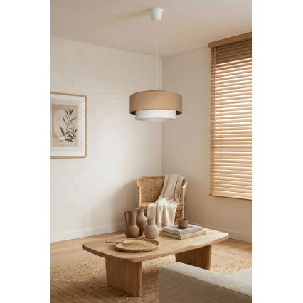 Brilagi - LED függőlámpa kábellel BOHO ECO 1xE27/10W/230V átm. 40 cm bézs/krém