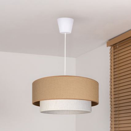 Brilagi - LED függőlámpa kábellel BOHO ECO 1xE27/10W/230V átm. 40 cm bézs/krém