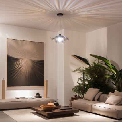 Brilagi - LED függőlámpa kábellel CERIA WIRE 1xE27/40W/230V Ø 38 cm fekete