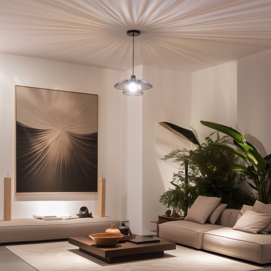 Brilagi - LED függőlámpa kábellel CERIA WIRE 1xE27/40W/230V Ø 38 cm fekete