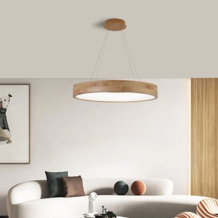 Brilagi - LED kábeles függőlámpa FALCON WOOD LED/40W/230V 3000/4000/6000K átm. 60 cm fa