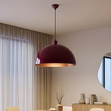 Brilagi - LED függőlámpa kábellel METALO 1xE27/40W/230V átm. 60 cm bordó/rézszínű