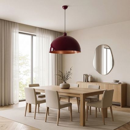Brilagi - LED függőlámpa kábellel METALO 1xE27/40W/230V átm. 60 cm bordó/rézszínű