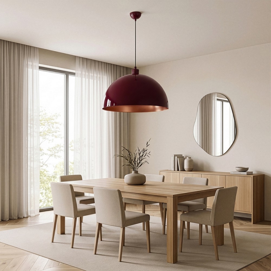 Brilagi - LED függőlámpa kábellel METALO 1xE27/40W/230V átm. 60 cm bordó/rézszínű