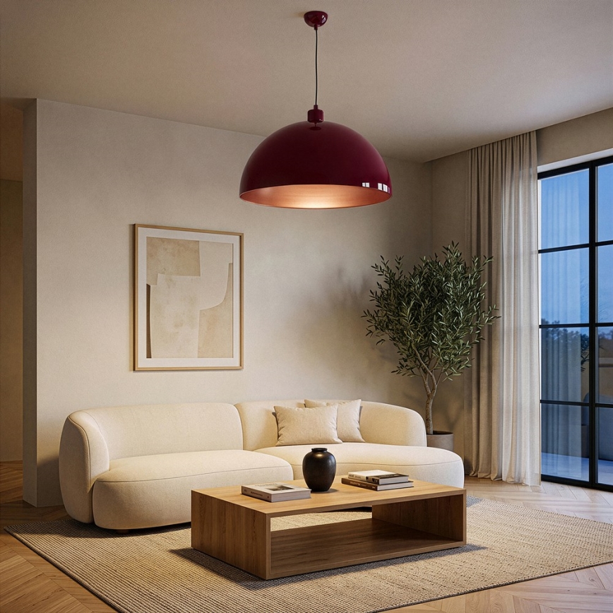 Brilagi - LED függőlámpa kábellel METALO 1xE27/40W/230V átm. 60 cm bordó/rézszínű