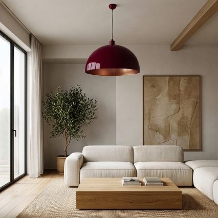 Brilagi - LED függőlámpa kábellel METALO 1xE27/40W/230V átm. 60 cm bordó/rézszínű