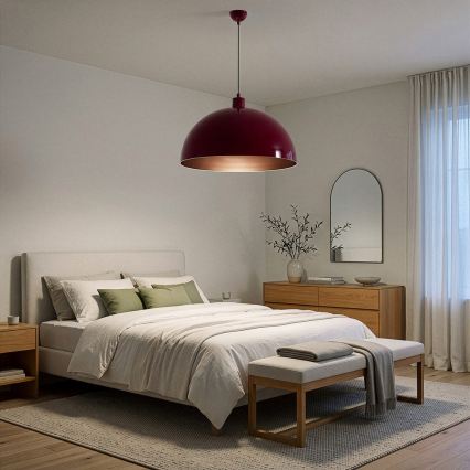 Brilagi - LED függőlámpa kábellel METALO 1xE27/40W/230V átm. 60 cm bordó/rézszínű