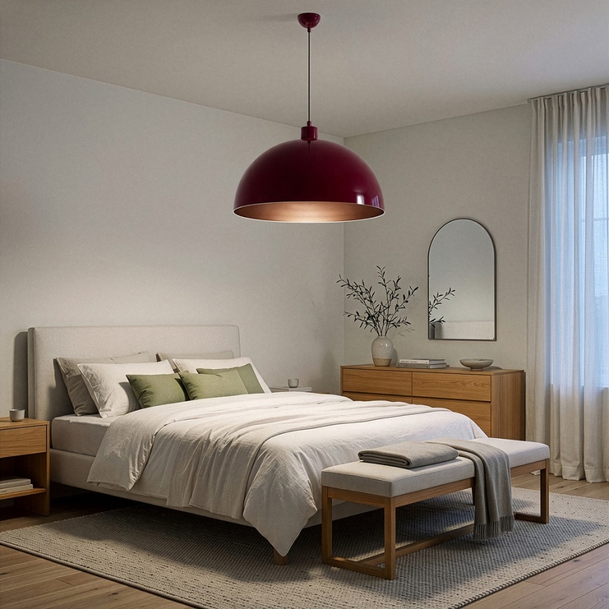 Brilagi - LED függőlámpa kábellel METALO 1xE27/40W/230V átm. 60 cm bordó/rézszínű