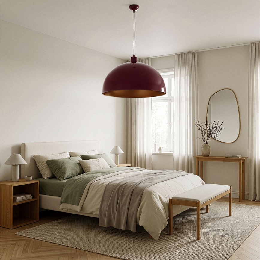 Brilagi - LED függőlámpa kábellel METALO 1xE27/40W/230V átm. 60 cm bordó/rézszínű