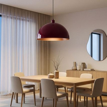 Brilagi - LED függőlámpa kábellel METALO 1xE27/40W/230V átm. 60 cm bordó/rézszínű