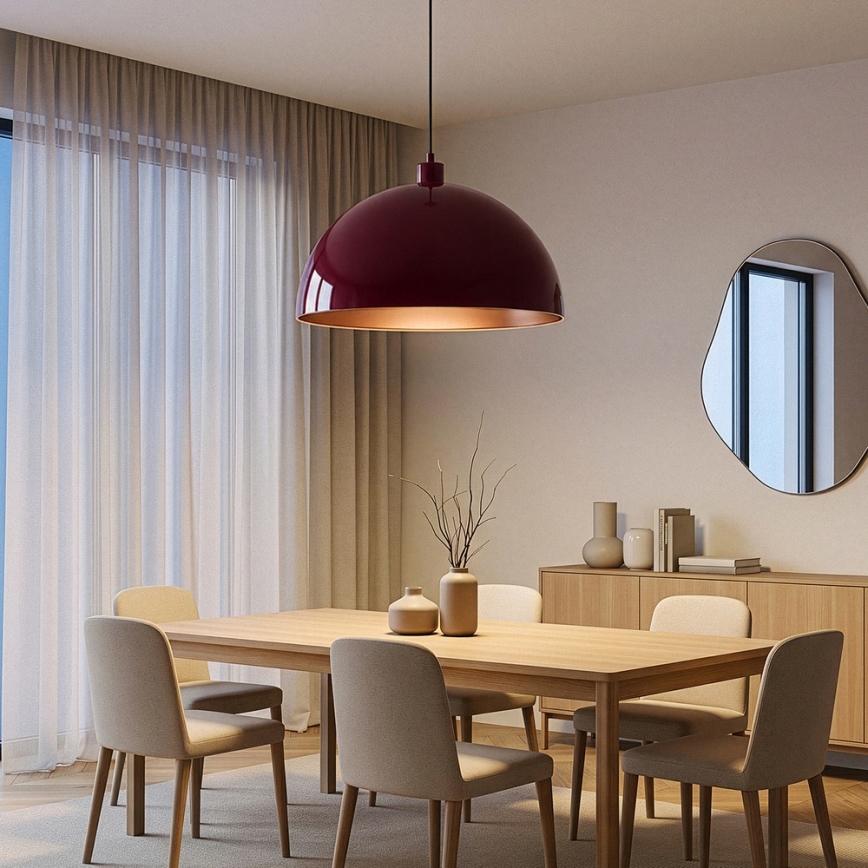 Brilagi - LED függőlámpa kábellel METALO 1xE27/40W/230V átm. 60 cm bordó/rézszínű