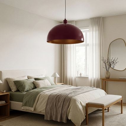 Brilagi - LED függőlámpa kábellel METALO 1xE27/40W/230V átm. 60 cm bordó/rézszínű