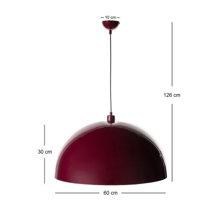 Brilagi - LED függőlámpa kábellel METALO 1xE27/40W/230V átm. 60 cm bordó/rézszínű