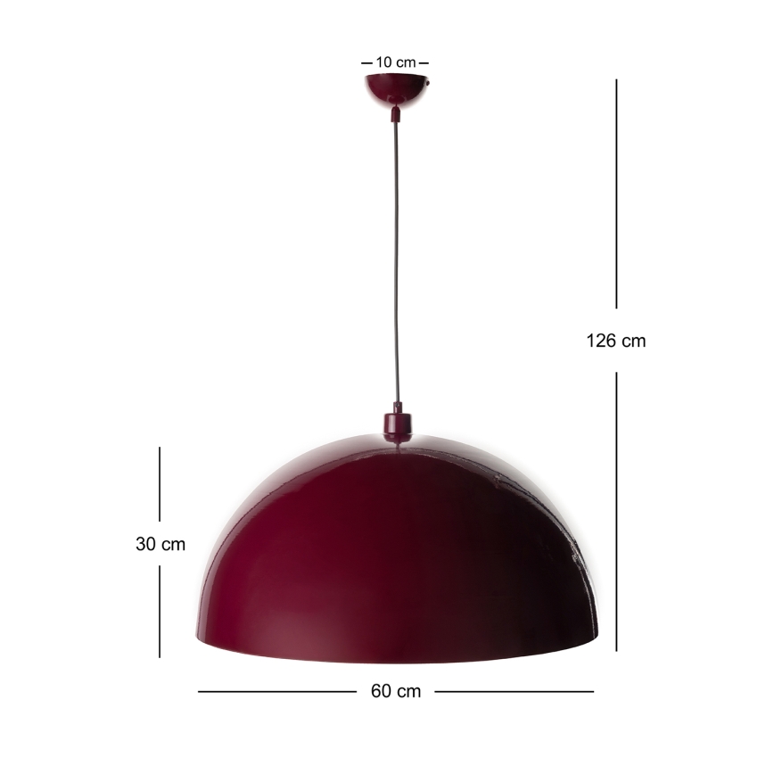 Brilagi - LED függőlámpa kábellel METALO 1xE27/40W/230V átm. 60 cm bordó/rézszínű