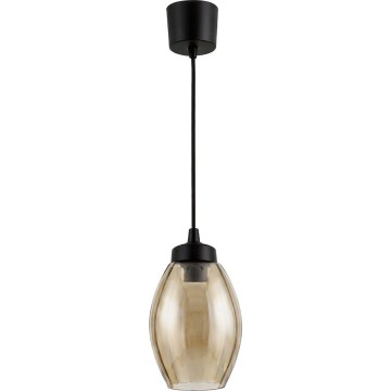 Brilagi - LED függőlámpa kábellel RETRO GLASS 1xE27/60W/230V átm. 17 cm fekete/füstös bézs