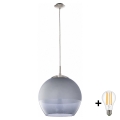 BRILAGI - LED függőlámpa kábellel RETRO GLASS 1xE27/60W/230V matt króm/füstszürke