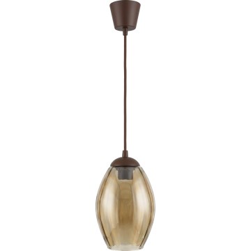 Brilagi - LED függőlámpa kábellel RETRO GLASS 1xE27/60W/230V Ø 17 cm barna/füstös bézs