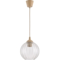 Brilagi - LED függőlámpa kábellel RETRO GLASS 1xE27/60W/230V Ø 18 cm bézs/átlátszó