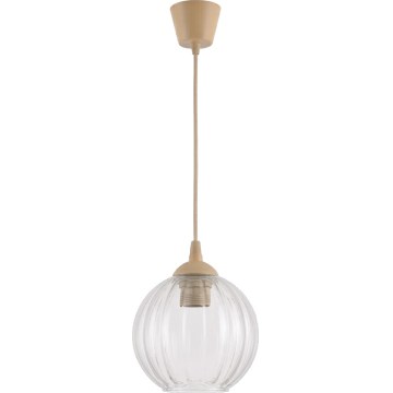 Brilagi - LED függőlámpa kábellel RETRO GLASS 1xE27/60W/230V Ø 18 cm bézs/átlátszó