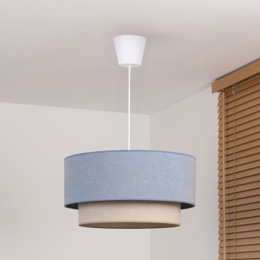 Brilagi - LED függőlámpa zsinóron BOHO ECO 1xE27/10W/230V Ø 40 cm kék/krémszínű
