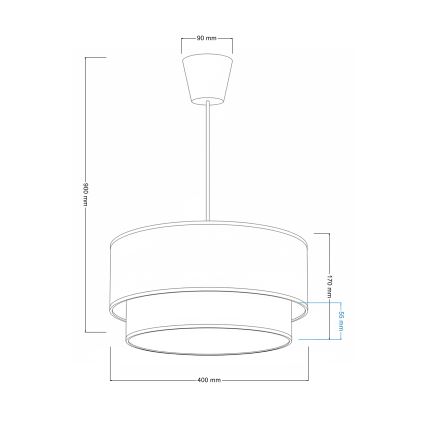Brilagi - LED függőlámpa zsinóron BOHO ECO 1xE27/10W/230V Ø 40 cm kék/krémszínű