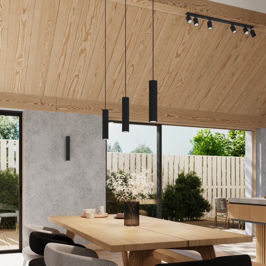 Brilagi - LED függőlámpa zsinóron CRESTO 3xGU10/10W/230V fekete