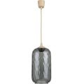 Brilagi - LED függőlámpa zsinóron RETRO GLASS 1xE27/60W/230V átm. 14 cm bézs/füstszürke